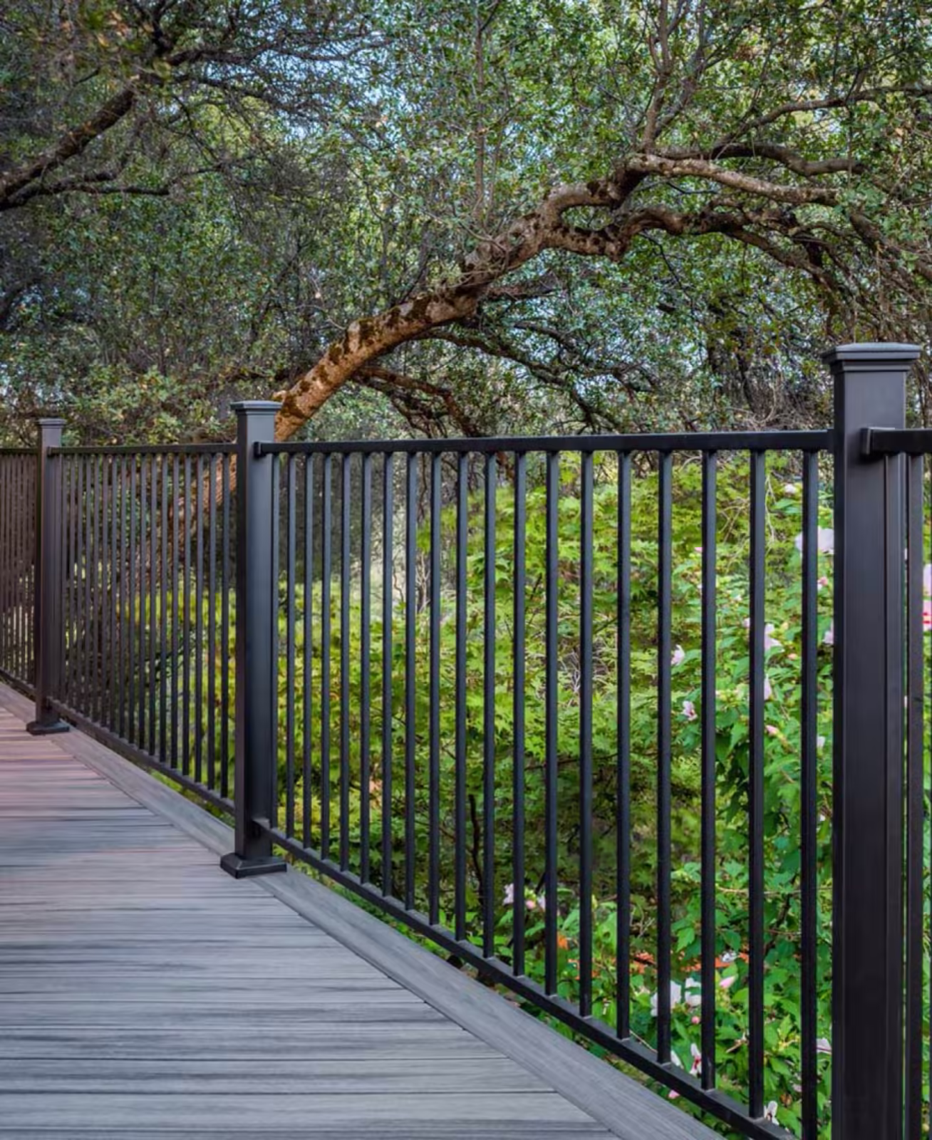 Cable and metal railing system on a finished deck